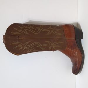 J. Chisholm vintage handcrafted lizard skin leather cowgirl boots, 7M